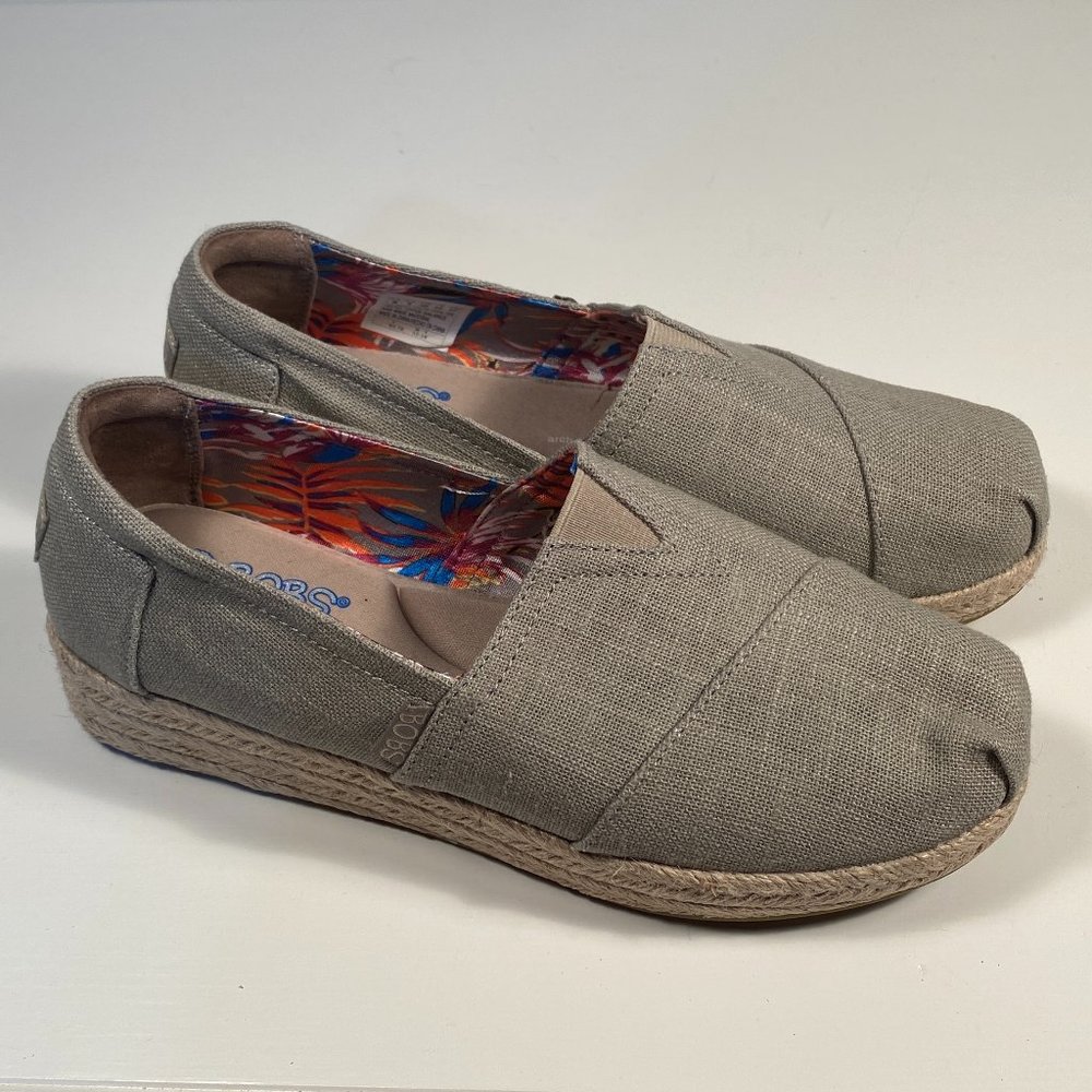 Bobs Skechers Espadrille Wedge Shoes Women 8 New